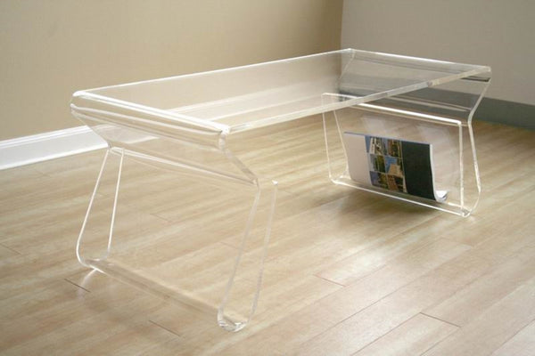 Baxton Studio Acrylic Coffee Table with Magazine Rack Qolture