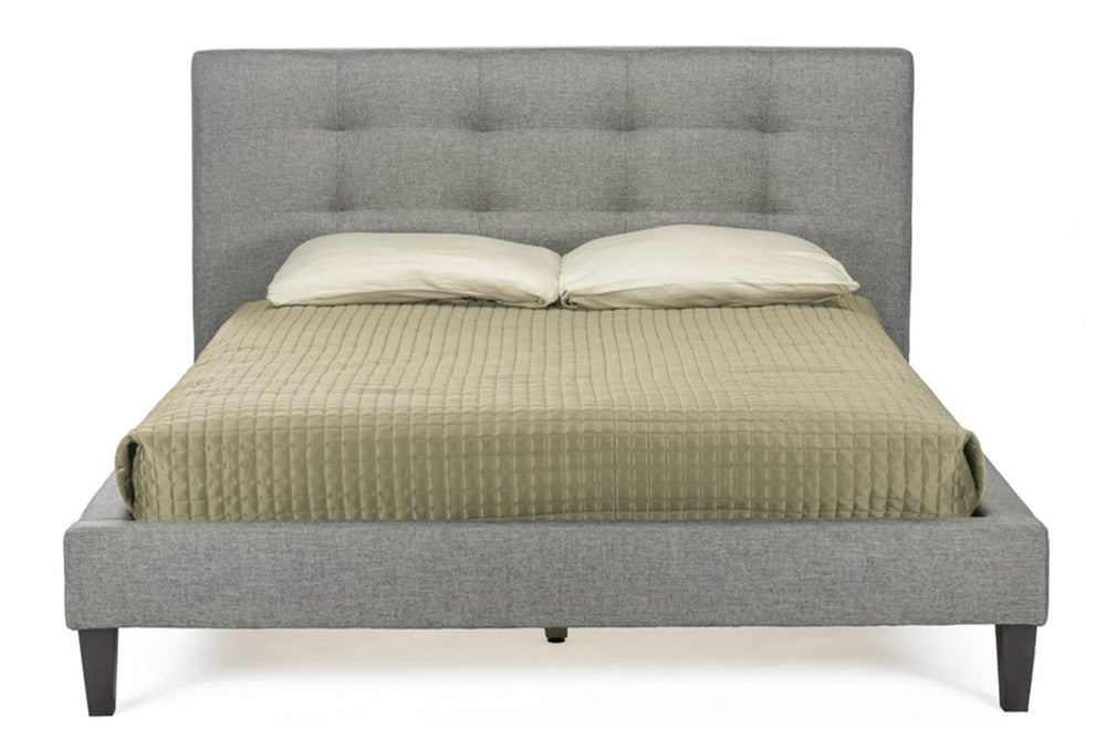 Baxton Studio Quincy Grey Linen Full Size Platform Bed Qolture