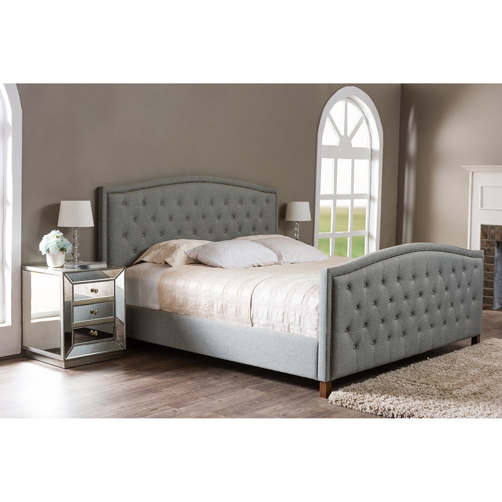 Baxton Studio Jessie Modern Fabric Button Tufted Headboard and