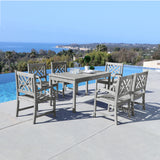 Renaissance Rectangular Table & Arm ChairOutdoor Hand-scraped Hardwood Hardwood Dining Set 9