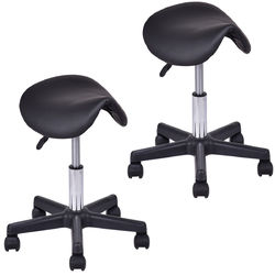 Set of 2 Adjustable Saddle Salon Hydraulic Massage Chair