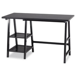 Modern Writing Laptop Trestle Computer Desk with Shelf