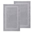 Set of 2 Turkish 100% Cotton Bath Rug Mats Silver