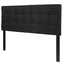 Full size Modern Box-Stitch Black Fabric Upholstered Headboard