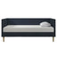 Twin Mid-Century Modern Dark Blue Linen Upholstered Daybed