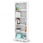 White 72-inch High Bookcase with Soft Arches and 5 Shelves