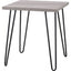 Modern Classic Vintage Style End Table with Wood Top and Metal Legs