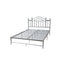 Full size Silver Metal Platform Bed Frame with Arched Headboard