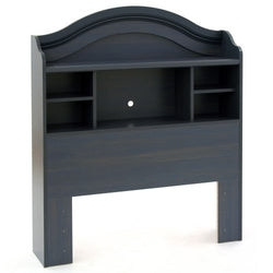 Twin size Arch Top Bookcase Headboard in Dark Blueberry Finish