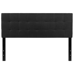 Queen size Modern Black Fabric Upholstered Panel Headboard