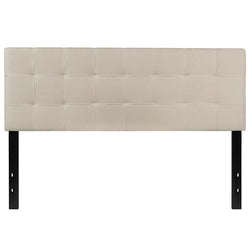 Queen size Beige Taupe Fabric Upholstered Panel Headboard