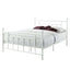 Queen size White Metal Platform Bed Frame with Headboard and Footboard