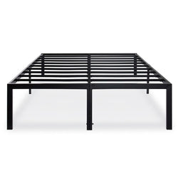 Queen 18-inch High Rise Heavy Duty Black Metal Platform Bed Frame