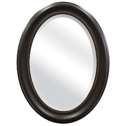 Round Oval Bathroom Wall Mirror with Beveled Edge and Bronze Frame