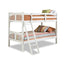 Twin over Twin size Solid Wood Bunk Bed Frame in White Finish