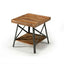 Modern Industrial Solid Wood End Table with Shelf and Metal Legs