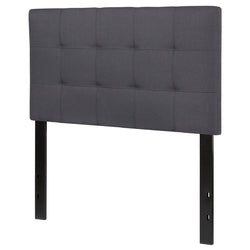 Twin size Modern Dark Grey Fabric Upholstered Panel Headboard