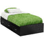 Twin size Black Platform Bed Frame with With 3 Storage Drawers