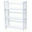 White Wood Folding Bookcase Storage Unit Shelving with 3 Shelves