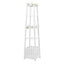 White Entryway Shelf Drawer Coat Rack Hall Storage Tree